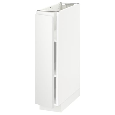METOD Base cabinet with shelves, white/Voxtorp matt white, 20x60x80 cm