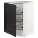 METOD Base cabinet with wire baskets, white/Lerhyttan black stained, 60x60x80 cm