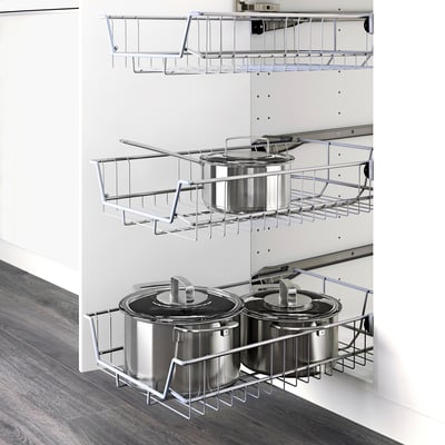 METOD Base cabinet with wire baskets, white/Ringhult white, 60x60x80 cm