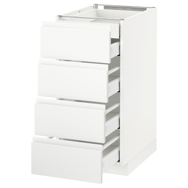 METOD Base cb 4 frnts/2 low/3 md drwrs, white Maximera/Voxtorp matt white, 40x60x80 cm