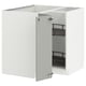 METOD Corner base cabinet with carousel, white/Havstorp light grey, 88x88x80 cm