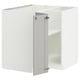 METOD Corner base cabinet with shelf, white/Lerhyttan light grey, 88x88x80 cm