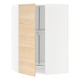 METOD Corner wall cabinet with carousel, white/Askersund light ash effect, 68x37x100 cm