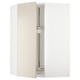 METOD Corner wall cabinet with carousel, white/Havstorp beige, 68x37x100 cm