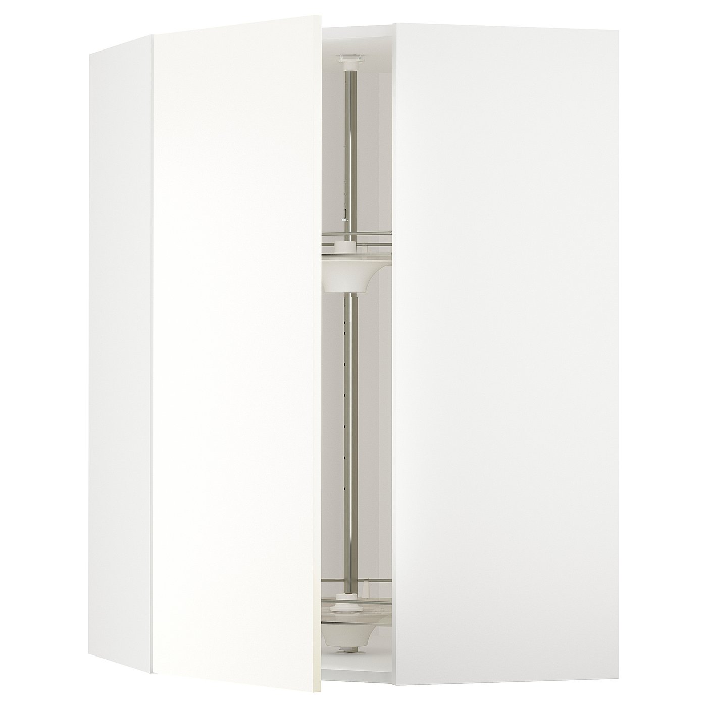 METOD corner wall cabinet with carousel, white/Vallstena white ...