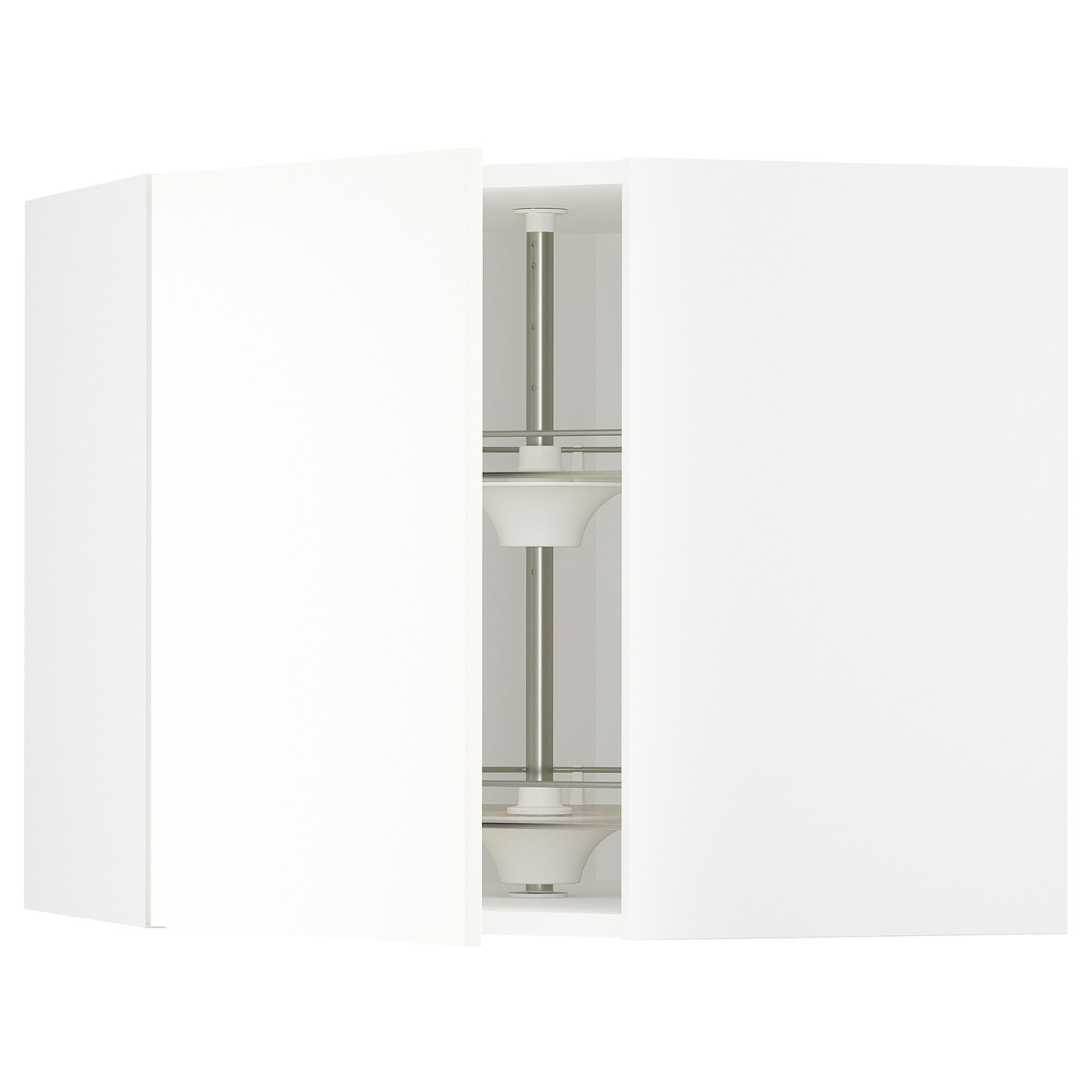METOD corner wall cabinet with carousel, white/Vallstena white ...