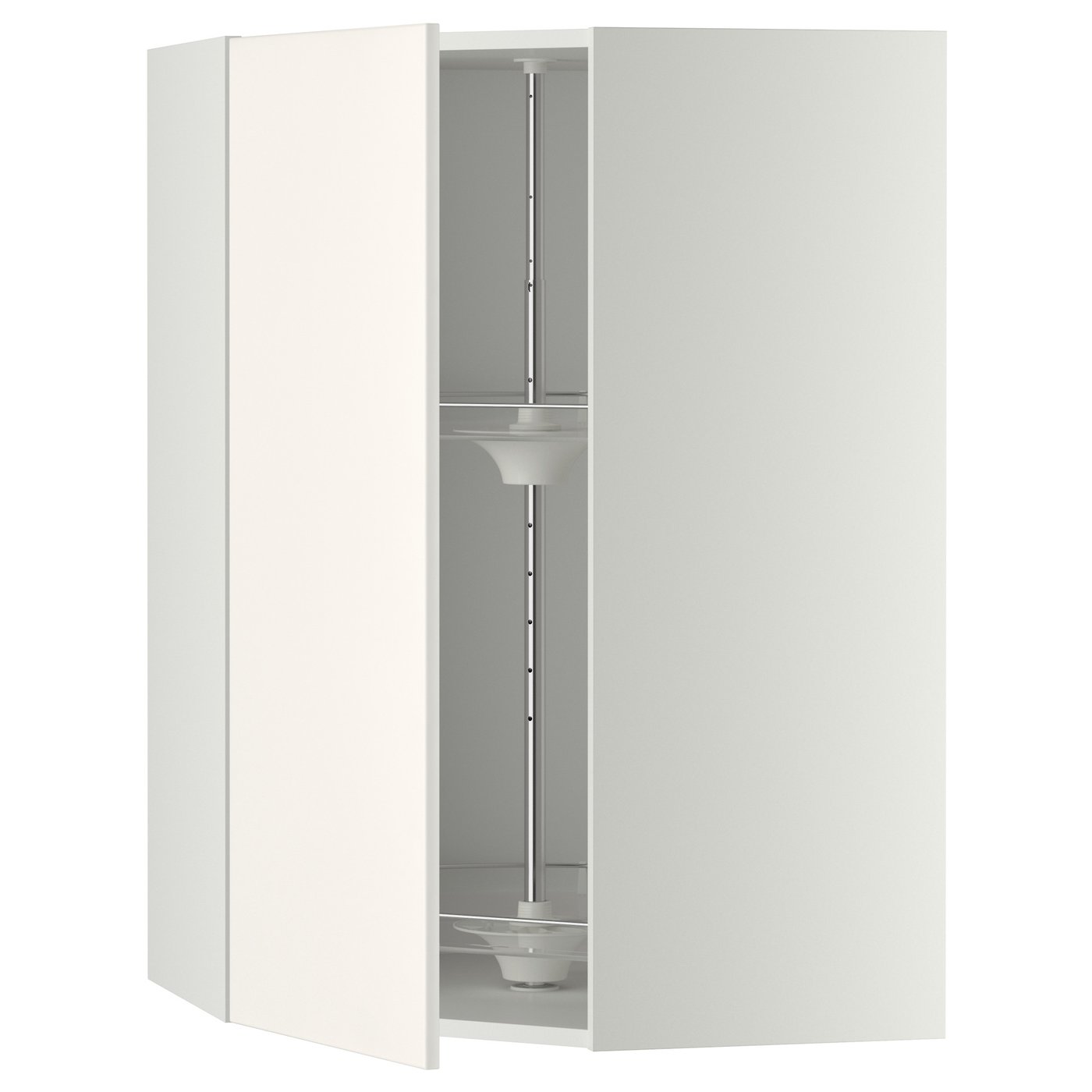 METOD corner wall cabinet with carousel, white/Veddinge white ...