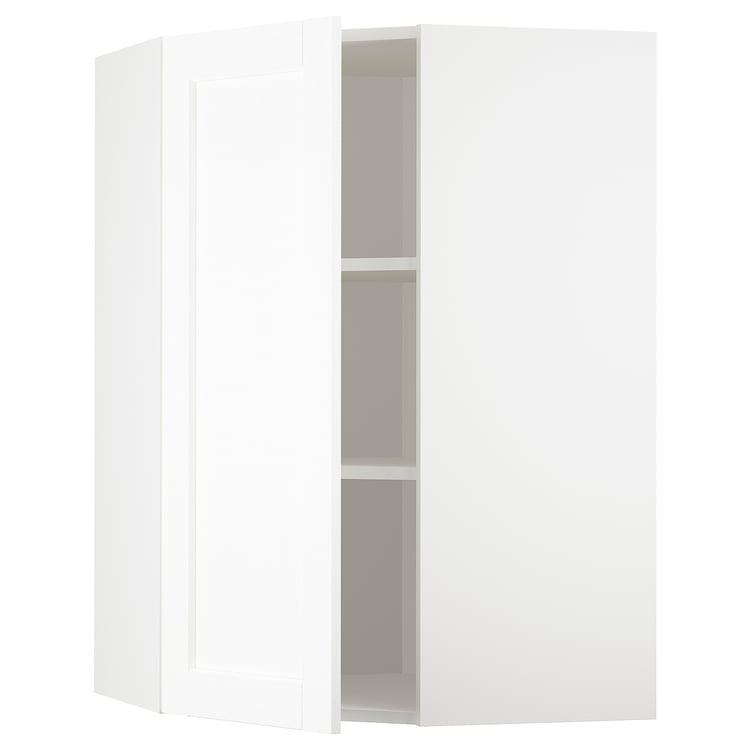 METOD corner wall with shelves, white Enköping/white wood