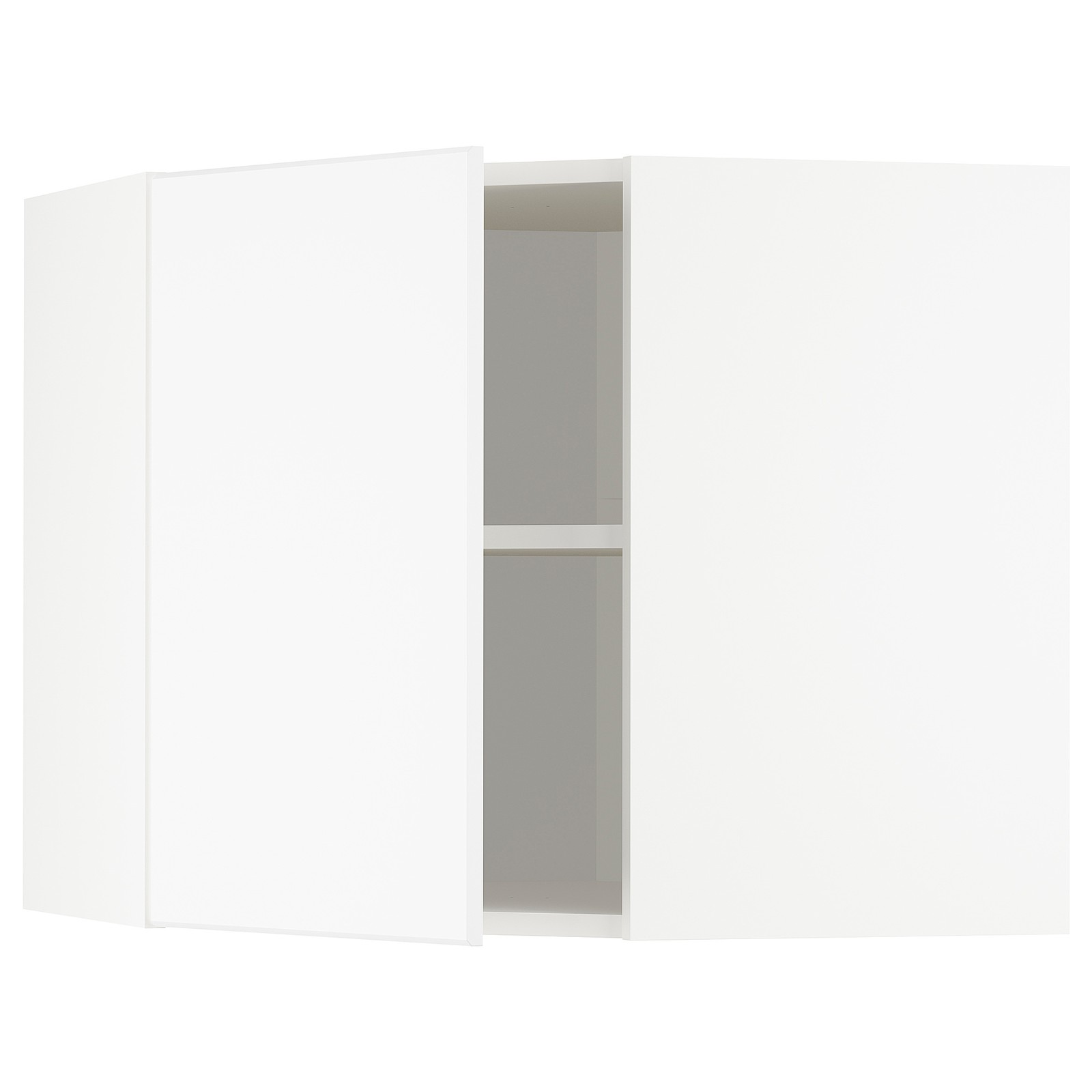 METOD Corner wall with shelves, white, Kungsbacka matt white