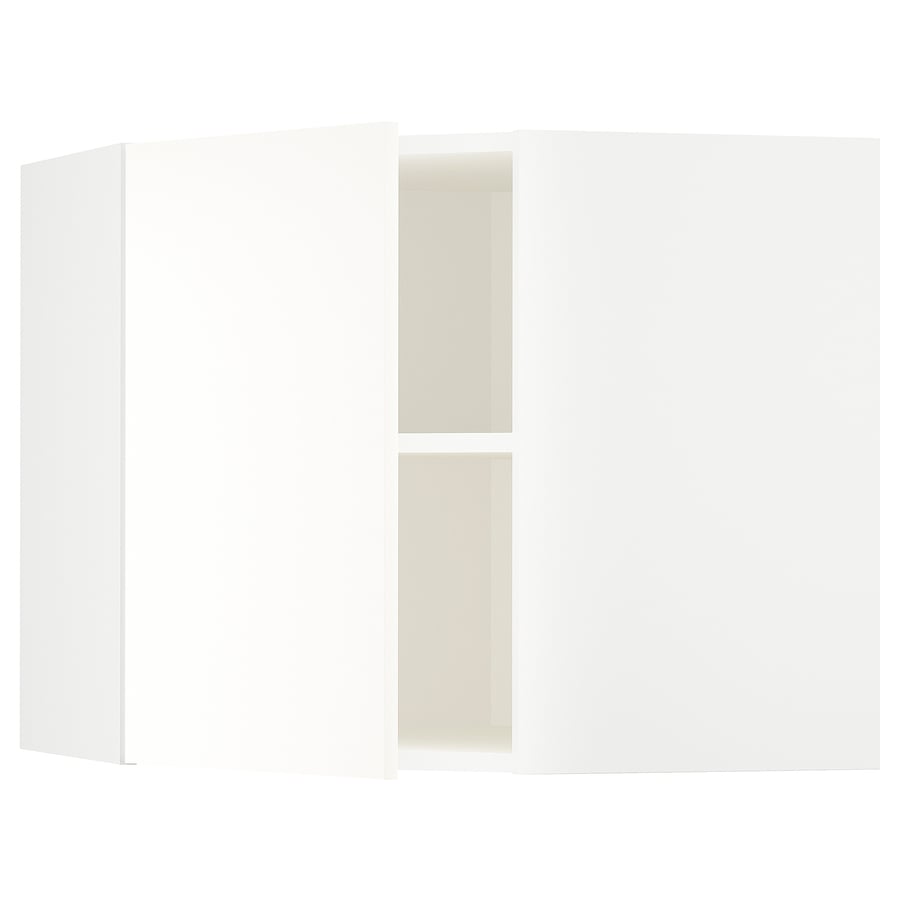 METOD corner wall with shelves, white/Vallstena white, 68x37x60