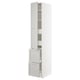 METOD Hi cab w shlvs/4 drawers/dr/2 frnts, white Maximera/Lerhyttan light grey, 40x60x220 cm