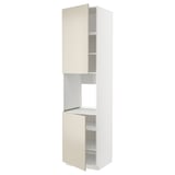METOD High cab f oven w 2 doors/shelves, white/Havstorp beige, 60x60x240 cm