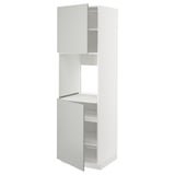 METOD High cab f oven w 2 doors/shelves, white/Havstorp light grey, 60x60x200 cm