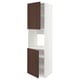 METOD High cab f oven w 2 doors/shelves, white/Sinarp brown, 60x60x220 cm