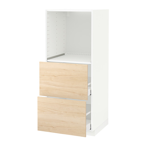 METOD High cabinet w 2 drawers for oven - Askersund light ...