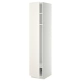 METOD High cabinet w shelves/wire basket, white/Veddinge white, 40x60x200 cm