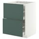 METOD / MAXIMERA Base cab f hob/2 fronts/2 drawers, white/Aspudden dark grey-green, 60x60x80 cm
