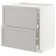 METOD / MAXIMERA Base cab f hob/2 fronts/2 drawers, white/Lerhyttan light grey, 80x60x80 cm