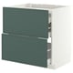 METOD / MAXIMERA Base cab f hob/2 fronts/3 drawers, white/Aspudden dark grey-green, 80x60x80 cm