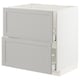 METOD / MAXIMERA Base cab f sink+2 fronts/2 drawers, white/Lerhyttan light grey, 80x60x80 cm