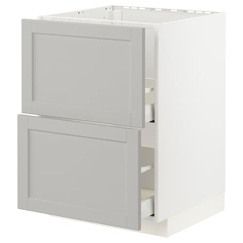 METOD kitchen unit. White, rectangular, classic design. Two large drawers, sturdy frame.