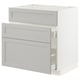 METOD / MAXIMERA Base cab f sink+3 fronts/2 drawers, white/Lerhyttan light grey, 80x60x80 cm