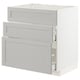 METOD / MAXIMERA Base cab f sink+3 fronts/2 drawers, white/Lerhyttan light grey, 80x60x80 cm