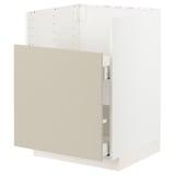 METOD / MAXIMERA Base cab f TALLSJÖN sink, white/Havstorp beige, 60x60 cm