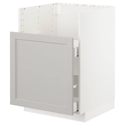 METOD / MAXIMERA Base cab f TALLSJÖN sink, white/Lerhyttan light grey, 60x60 cm
