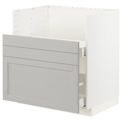 METOD / MAXIMERA Base cab f TALLSJÖN sink, white/Lerhyttan light grey, 80x60 cm