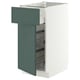 METOD / MAXIMERA Base cab w wire basket/drawer/door, white/Aspudden dark grey-green, 40x60x80 cm