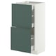 METOD / MAXIMERA Base cab with 2 fronts/3 drawers, white/Aspudden dark grey-green, 40x37x80 cm