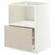 METOD / MAXIMERA Base cabinet f built-in appliances, white/Havstorp beige, 60x60x80 cm