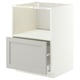 METOD / MAXIMERA Base cabinet f built-in appliances, white/Lerhyttan light grey, 60x60x80 cm