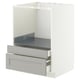 METOD / MAXIMERA Base cabinet f combi micro/drawers, white/Lerhyttan light grey, 60x60x80 cm