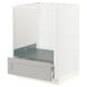 METOD / MAXIMERA Base cabinet for oven with drawer, white/Lerhyttan light grey, 60x60x80 cm