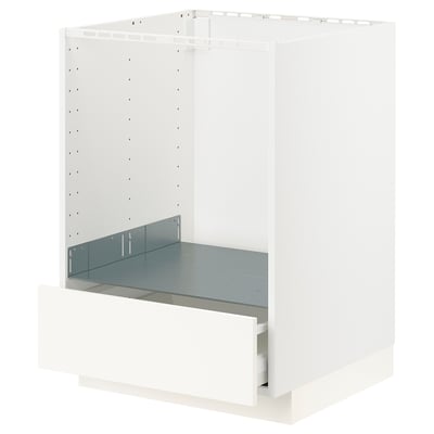 A white METOD kitchen unit with a drawer.