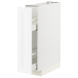 METOD / MAXIMERA Base cabinet/pull-out int fittings, white Enköping/white wood effect, 20x60x80 cm