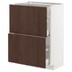 METOD / MAXIMERA Base cabinet with 2 drawers, white/Sinarp brown, 60x37x80 cm