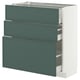 METOD / MAXIMERA Base cabinet with 3 drawers, white/Aspudden dark grey-green, 80x37x80 cm