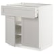 METOD / MAXIMERA Base cabinet with drawer/2 doors, white/Lerhyttan light grey, 80x60x80 cm