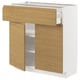 METOD / MAXIMERA Base cabinet with drawer/2 doors, white/Voxtorp oak effect, 80x37x80 cm