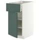 METOD / MAXIMERA Base cabinet with drawer/door, white/Aspudden dark grey-green, 40x60x80 cm