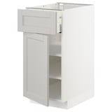METOD / MAXIMERA Base cabinet with drawer/door, white/Lerhyttan light grey, 40x60x80 cm