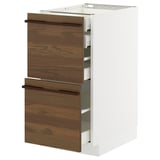 METOD / MAXIMERA Base cb 2 frnts/2 low/1 md/1 hi drw, white/Stensta dark brown ash veneer, 40x60x80 cm