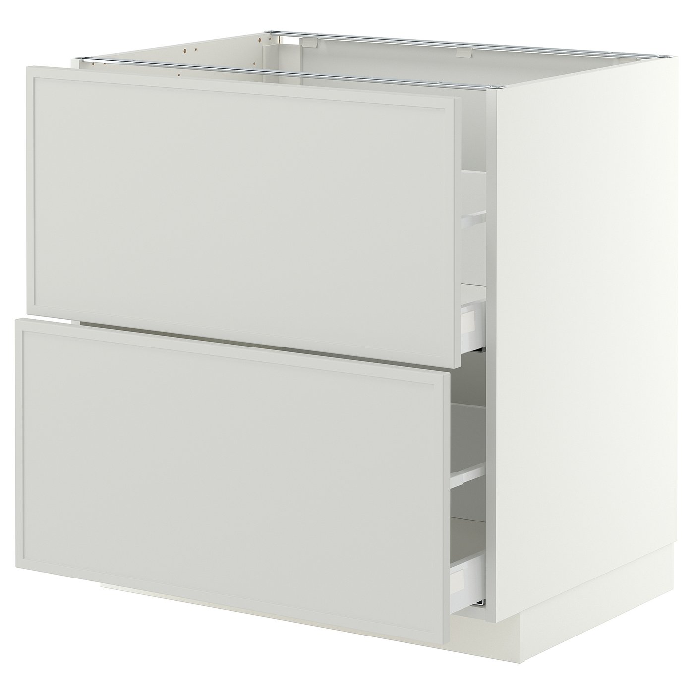 METOD / MAXIMERA Base cb 2 fronts/2 high drawers - white/Aspudden light grey 80x60x80 cm