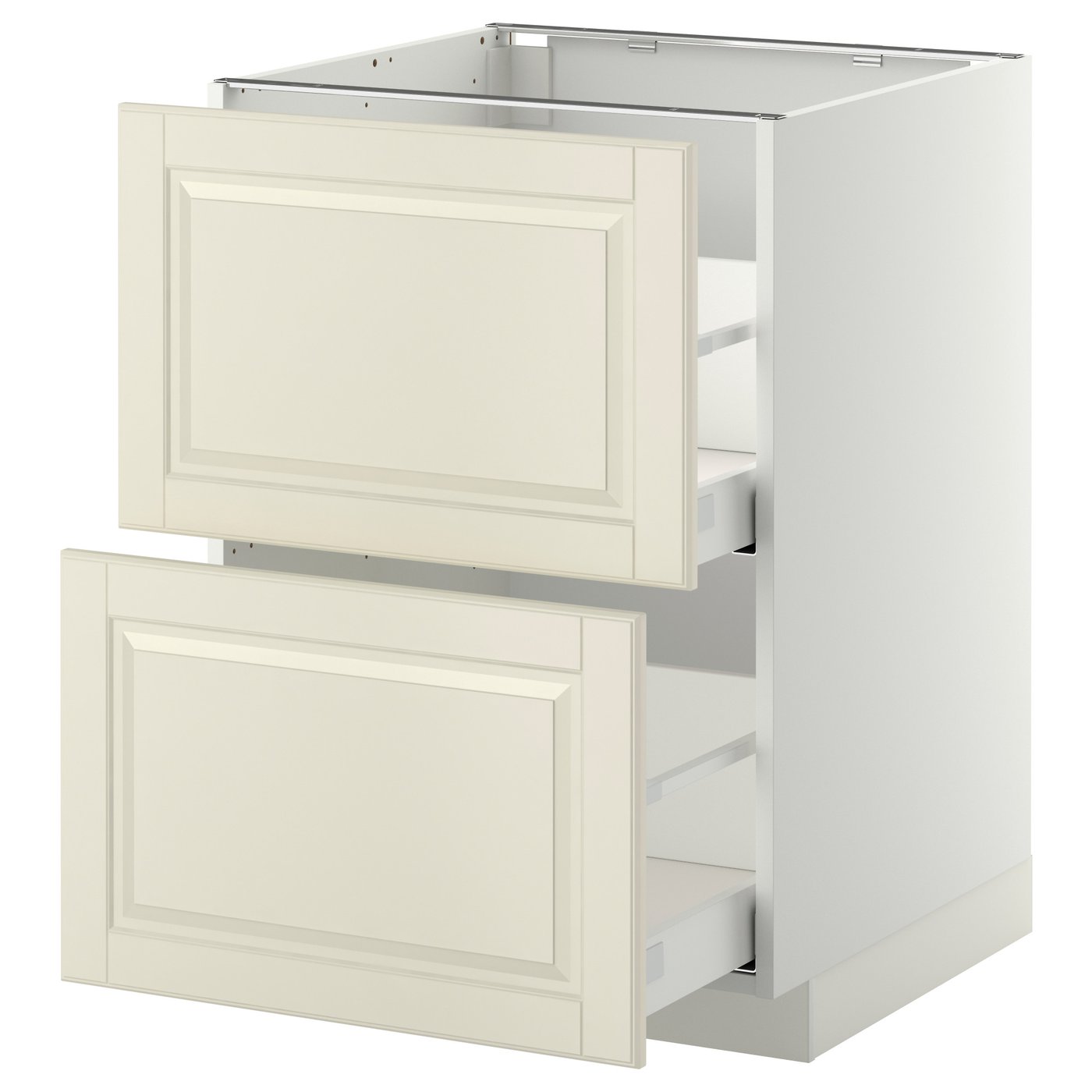 METOD / MAXIMERA Base cb 2 fronts/2 high drawers - white/Bodbyn off-white 60x60x80 cm