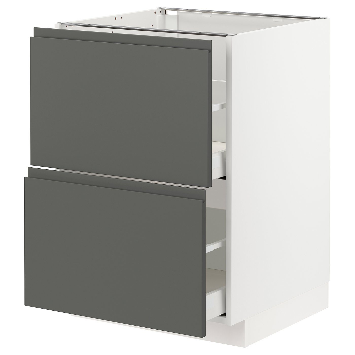METOD / MAXIMERA Base cb 2 fronts/2 high drawers - white/Voxtorp dark grey 60x60x80 cm