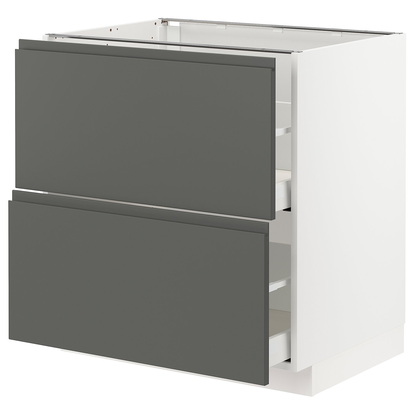 METOD / MAXIMERA Base cb 2 fronts/2 high drawers - white/Voxtorp dark grey 80x60x80 cm