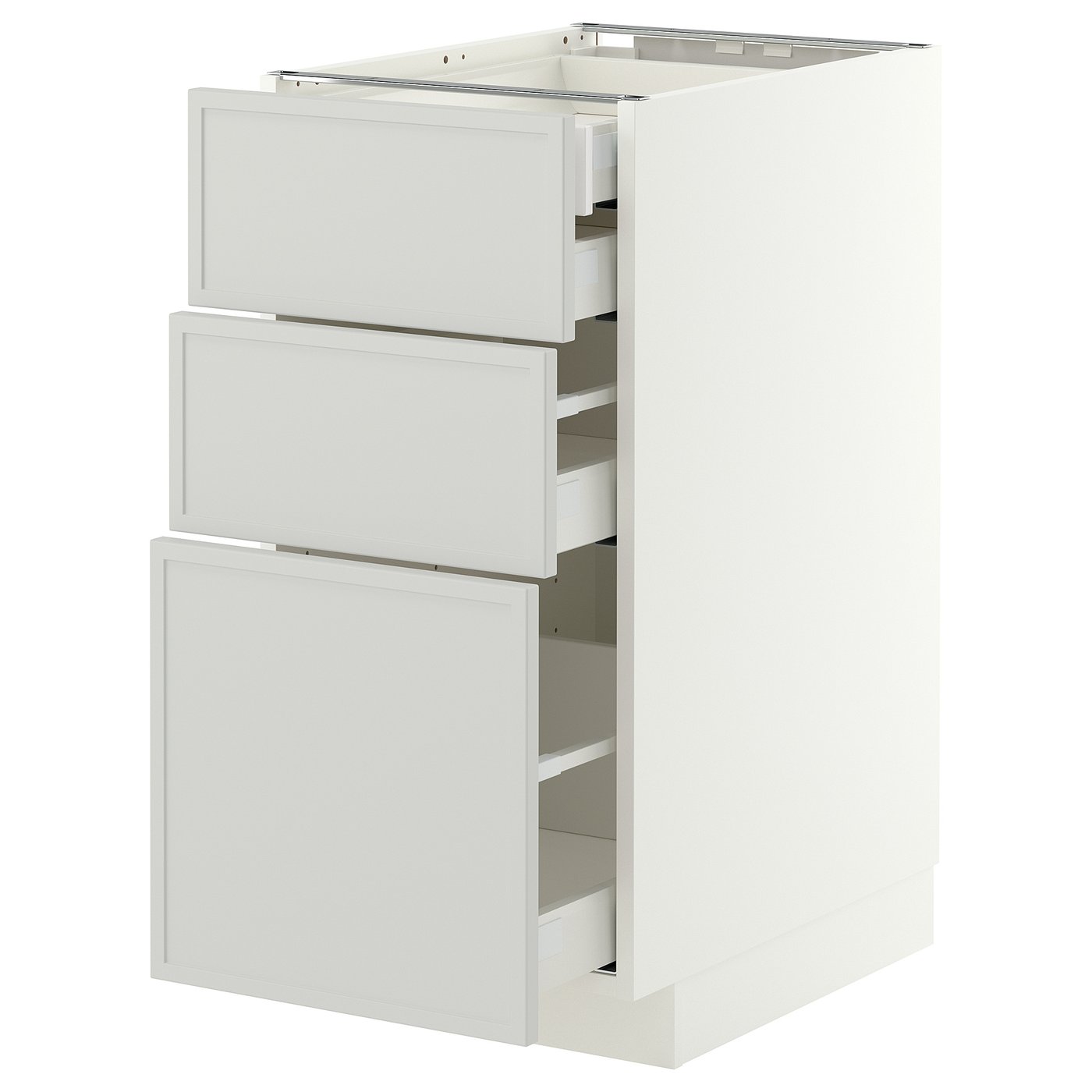 METOD / MAXIMERA Base cb 3 frnts/2 low/1 md/1 hi drw - white/Aspudden light grey 40x60x80 cm